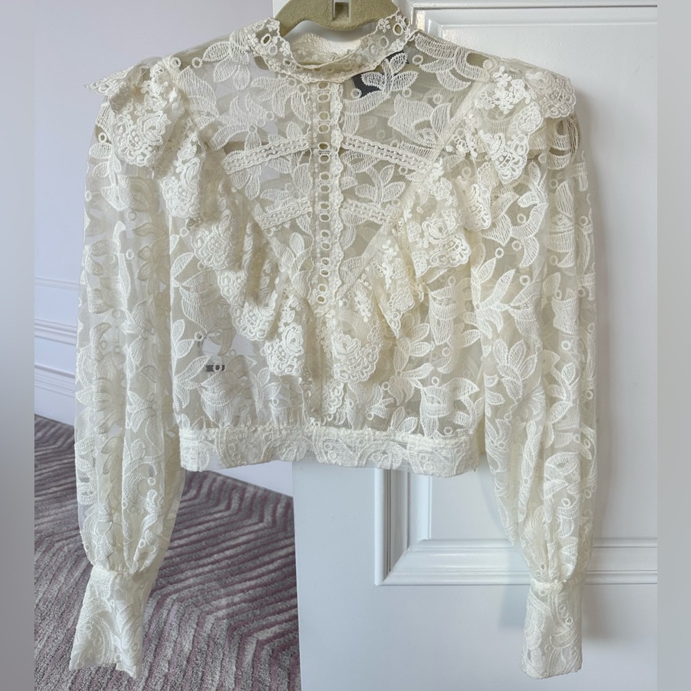 Elegant Cream Lace Blouse